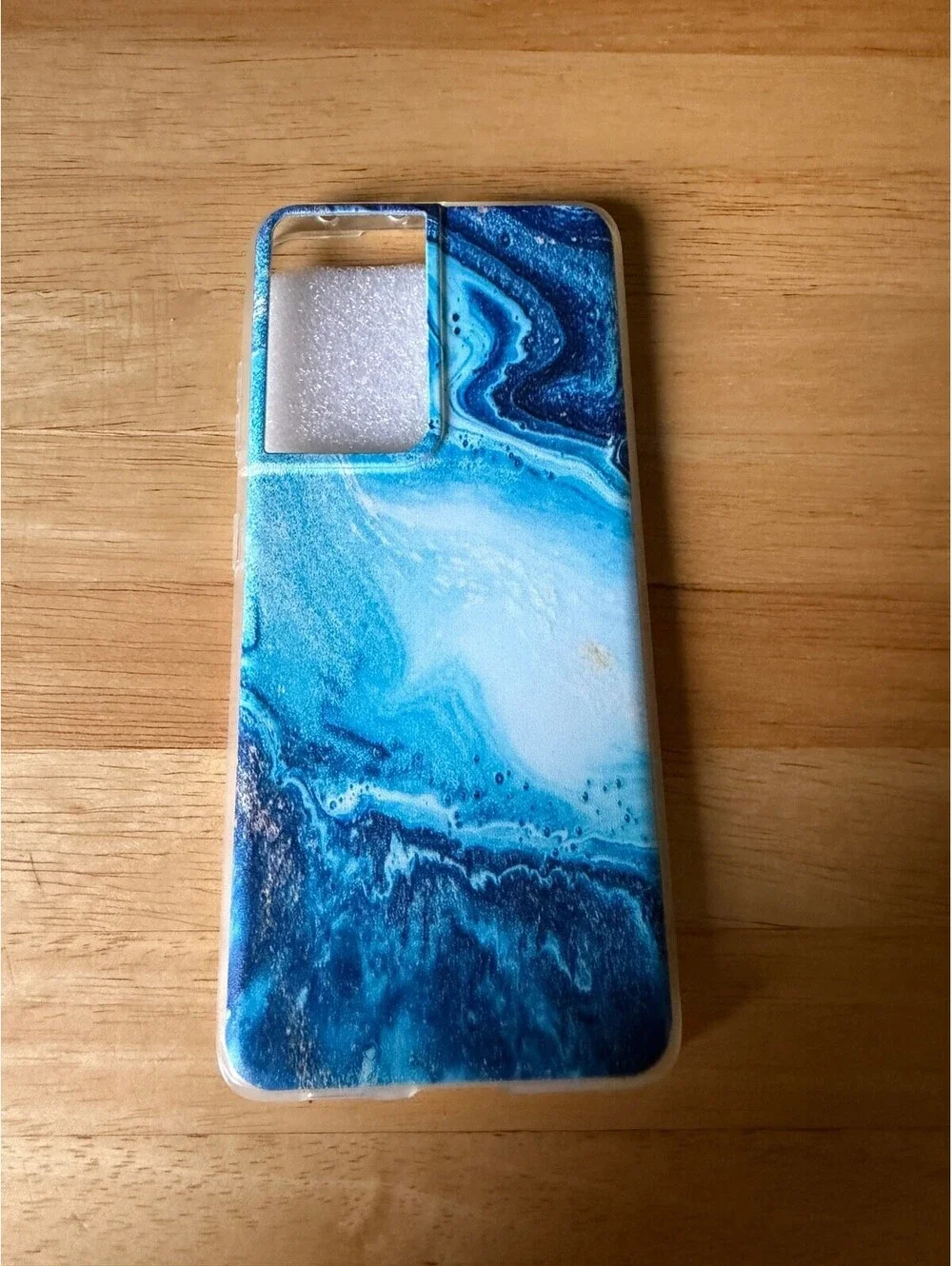 Samsung Galaxy S21 Ultra Blue Wave Marble Silicone Phone Case